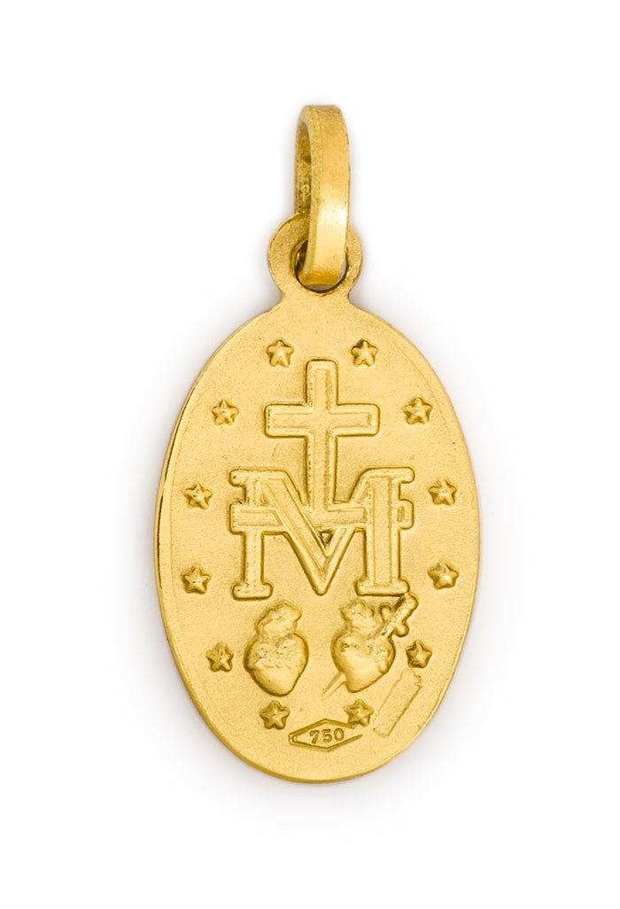 Medaglia Miracolosa in oro 18K. Altezza 1,6 cm