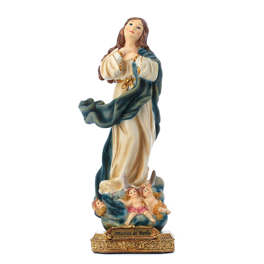 Statua Madonna Immacolata del Murillo in resina. Altezza 22 cm