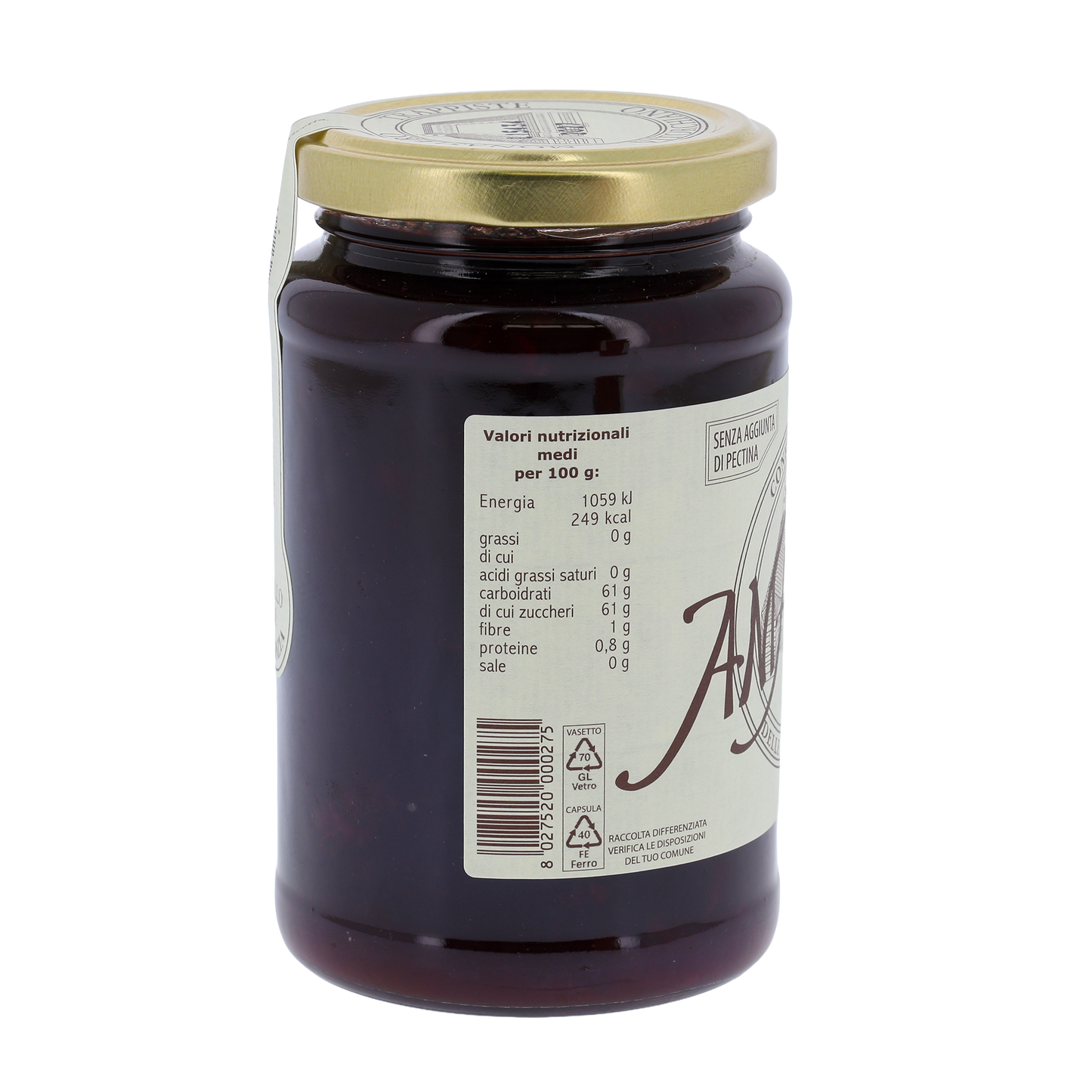 Confettura di Amarene, in vaso 400g. Monache trappiste