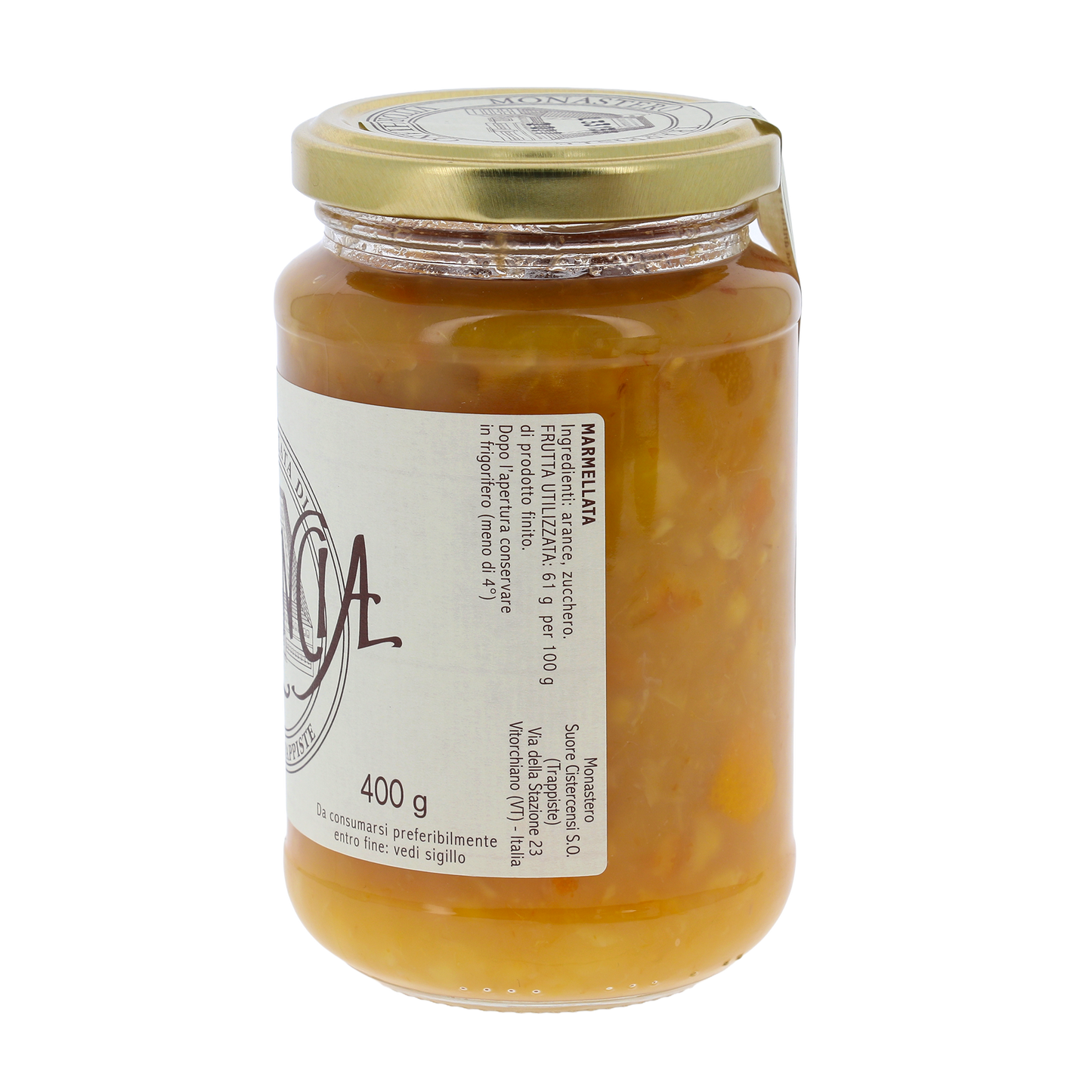 Marmellata di Arance, in vaso 400g. Monache trappiste