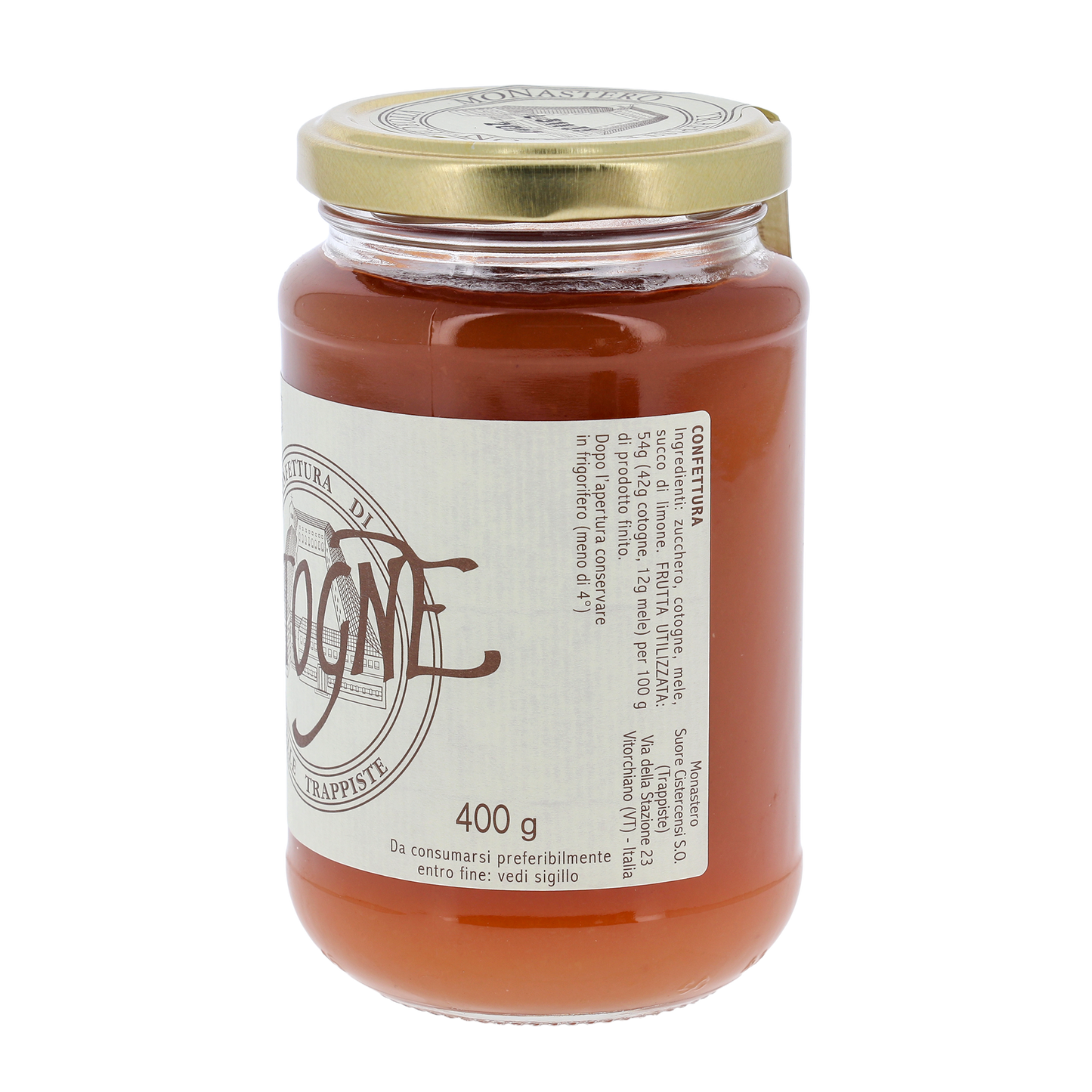 Confettura extra di Cotogne, in vaso 400g. Monache trappiste