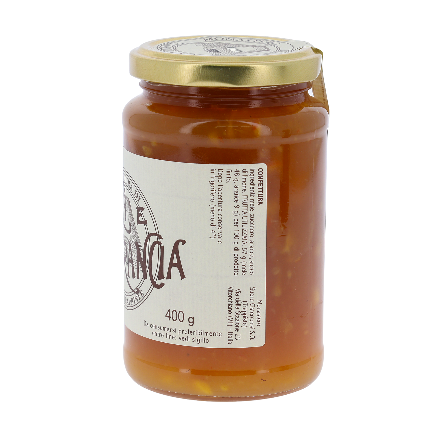 Confettura di Mela e Arancia, in vaso 400g. Monache trappiste