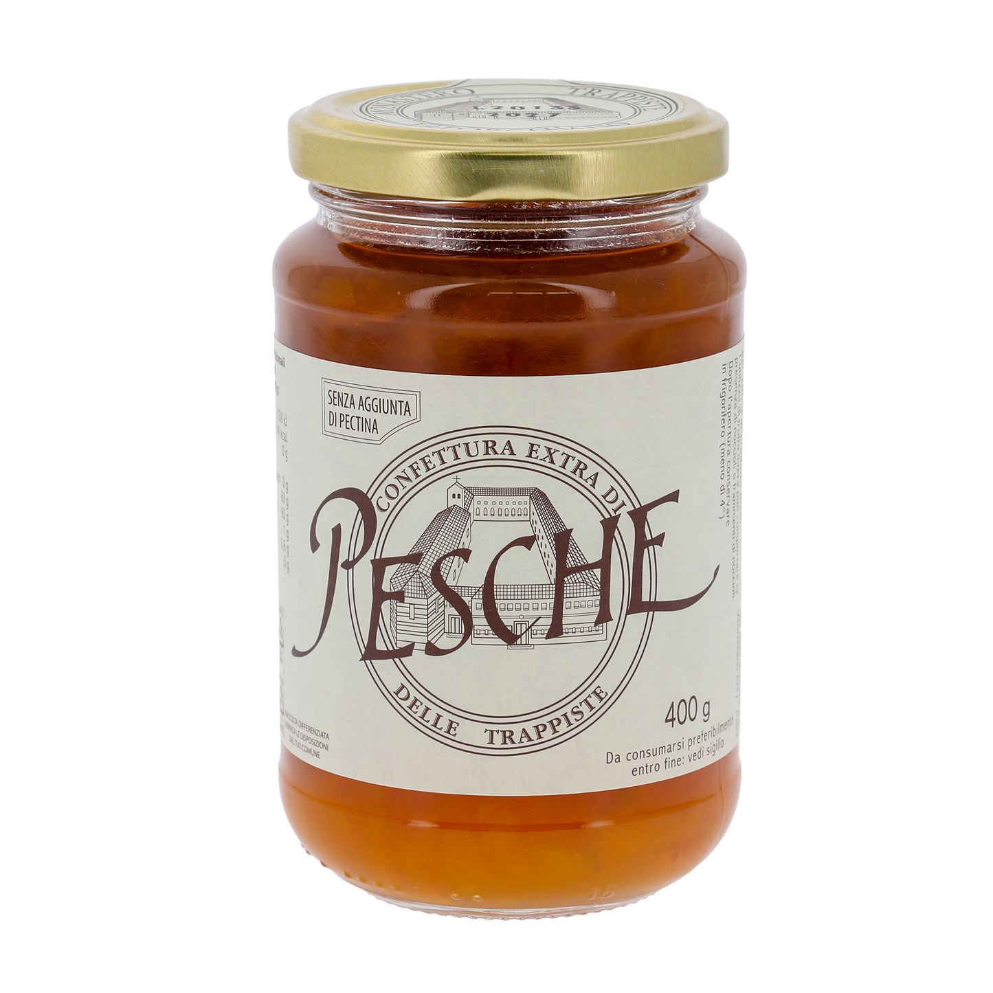 Confettura extra di Pesche, in vaso 400g. Monache trappiste