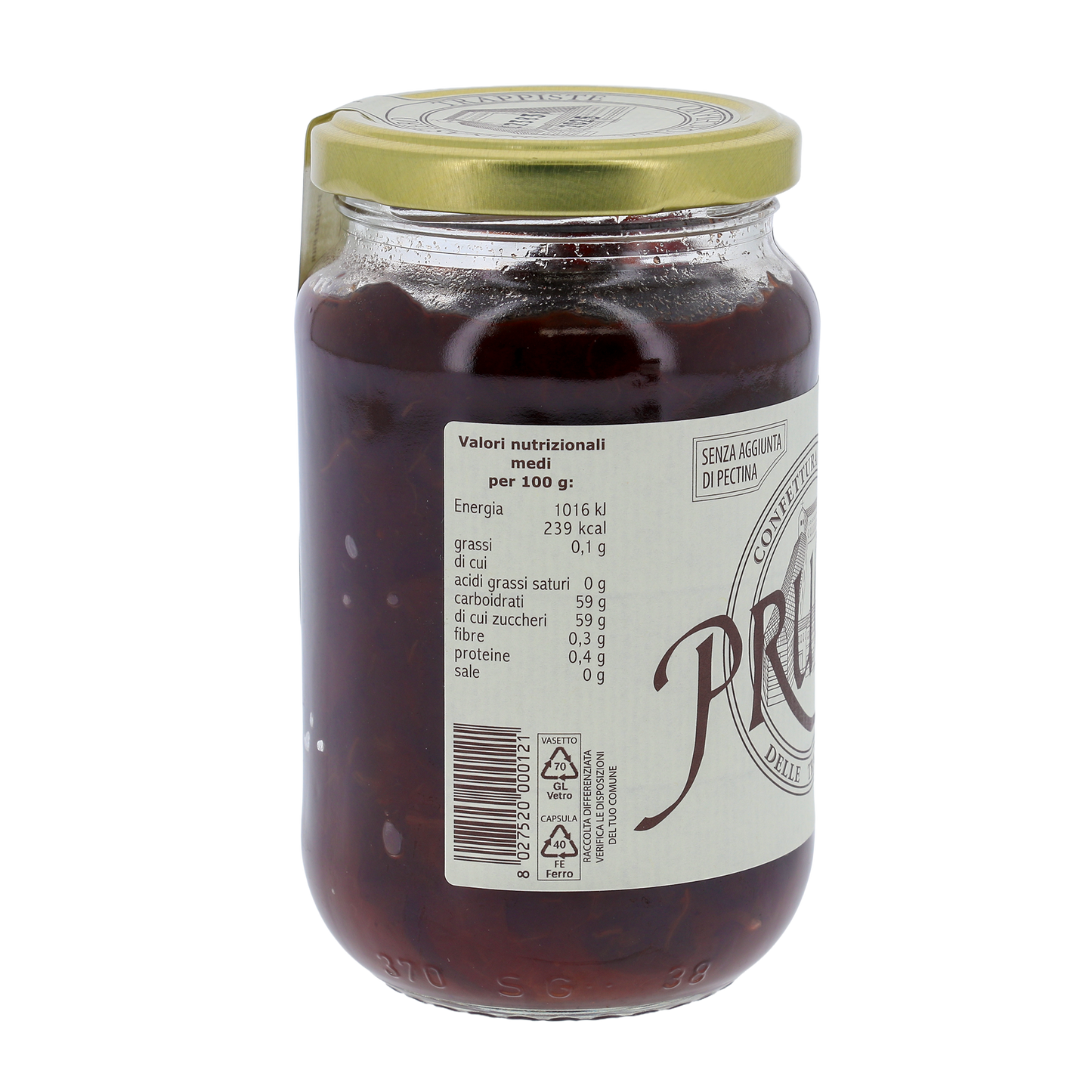 Confettura extra di Prugne, in vaso 400g. Monache trappiste