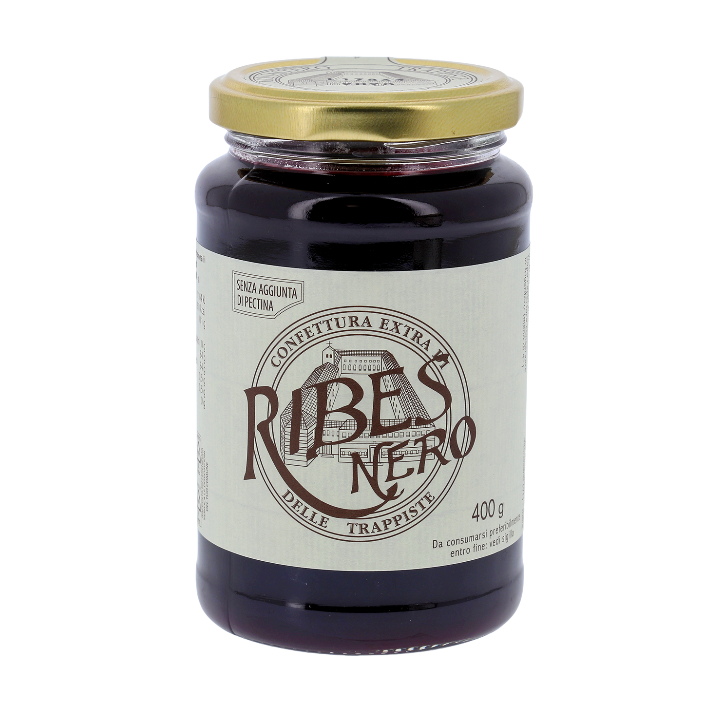 Confettura extra di Ribes Nero, in vaso 400g. Monache trappiste