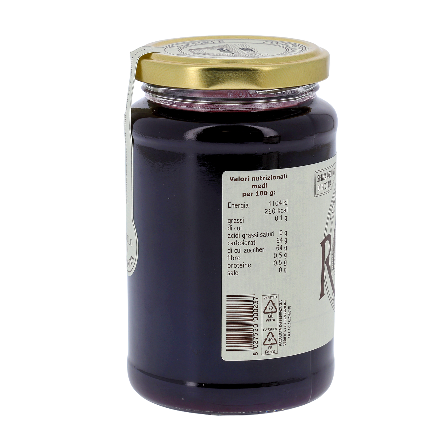 Confettura extra di Ribes Nero, in vaso 400g. Monache trappiste
