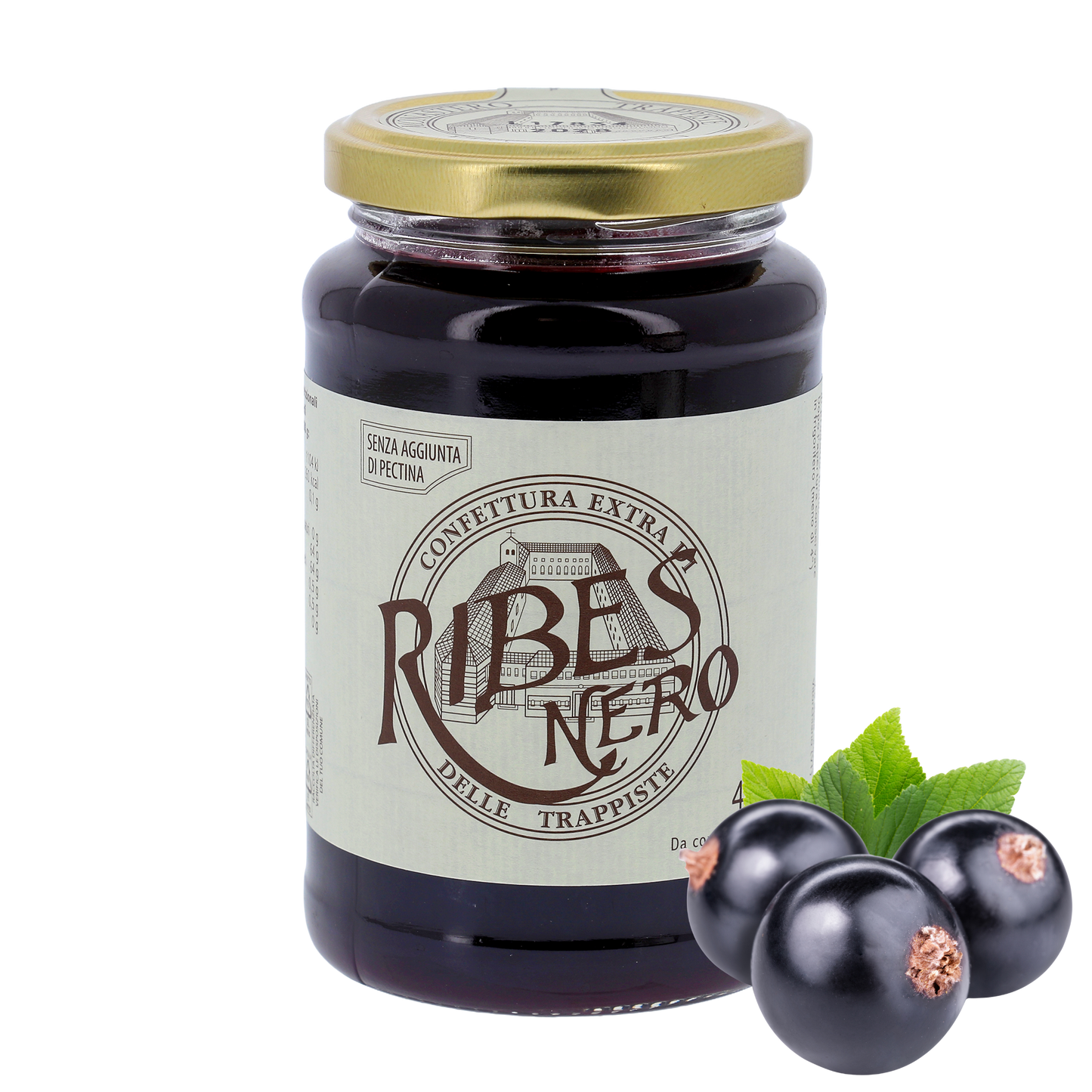 Confettura extra di Ribes Nero, in vaso 400g. Monache trappiste