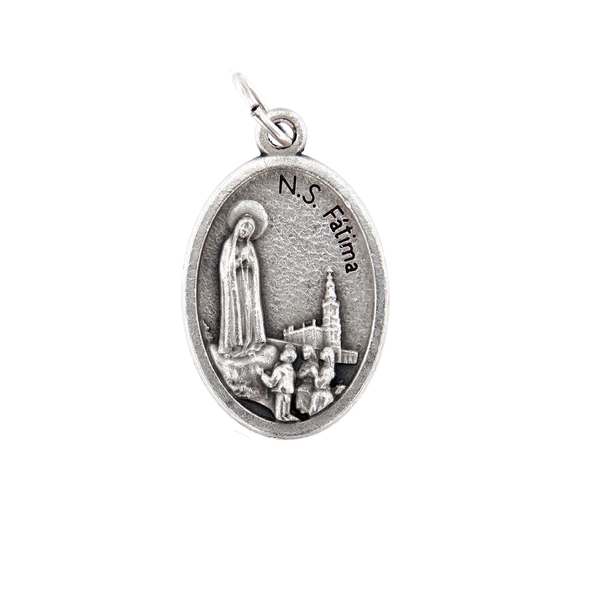 Medaglia Madonna di Fatima in zama. Altezza 2,2 cm