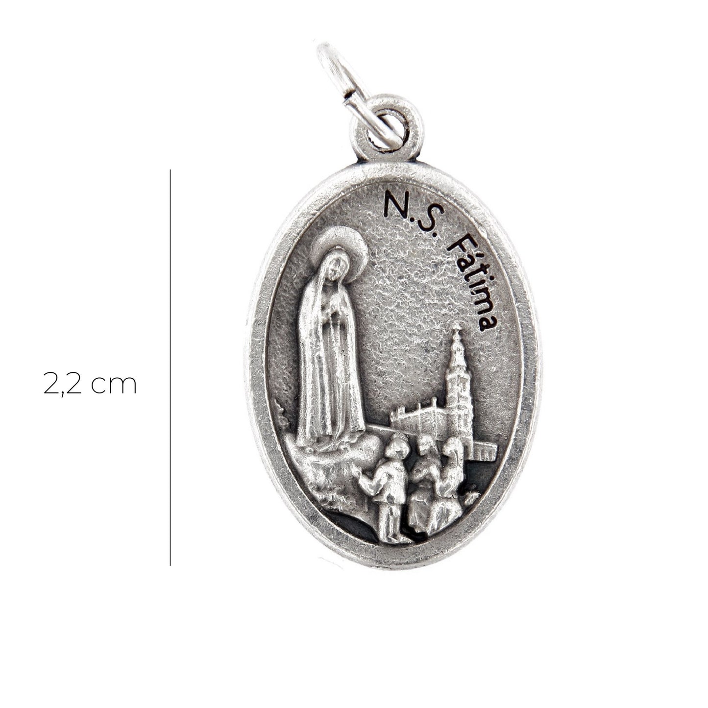 Medaglia Madonna di Fatima in zama. Altezza 2,2 cm