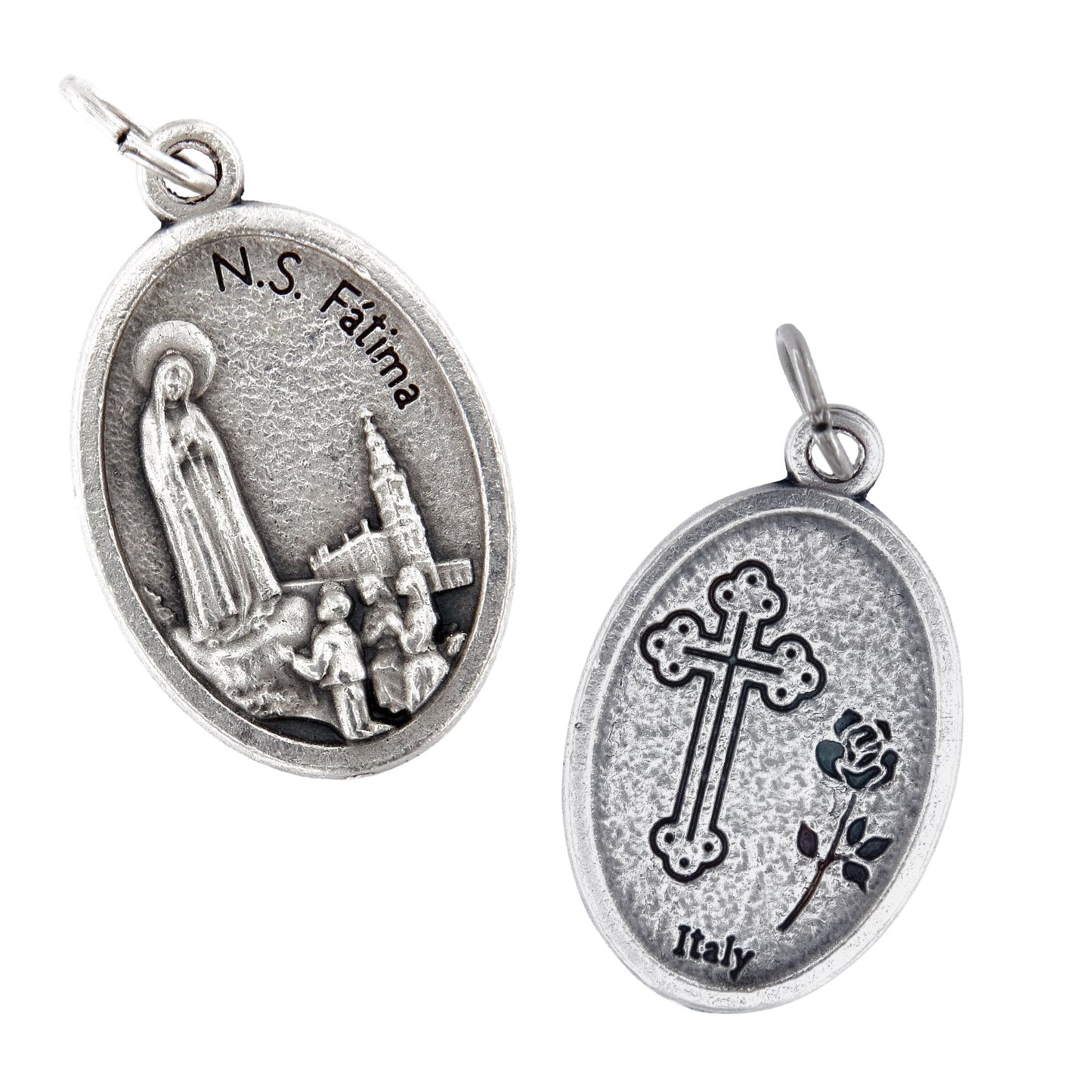 Medaglia Madonna di Fatima in zama. Altezza 2,2 cm