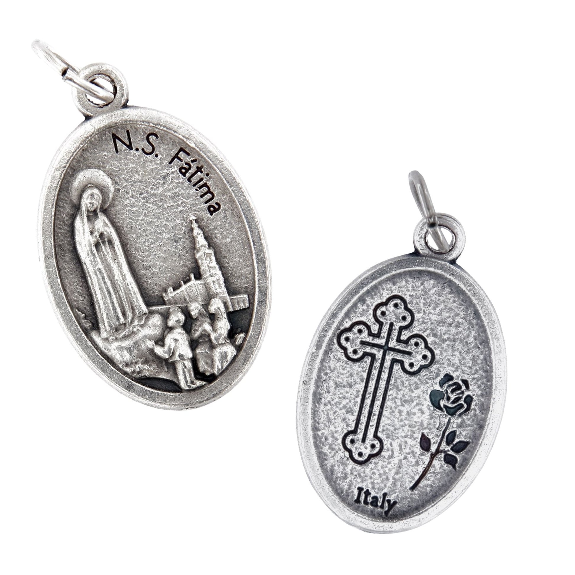 Medaglia Madonna di Fatima in zama. Altezza 2,2 cm