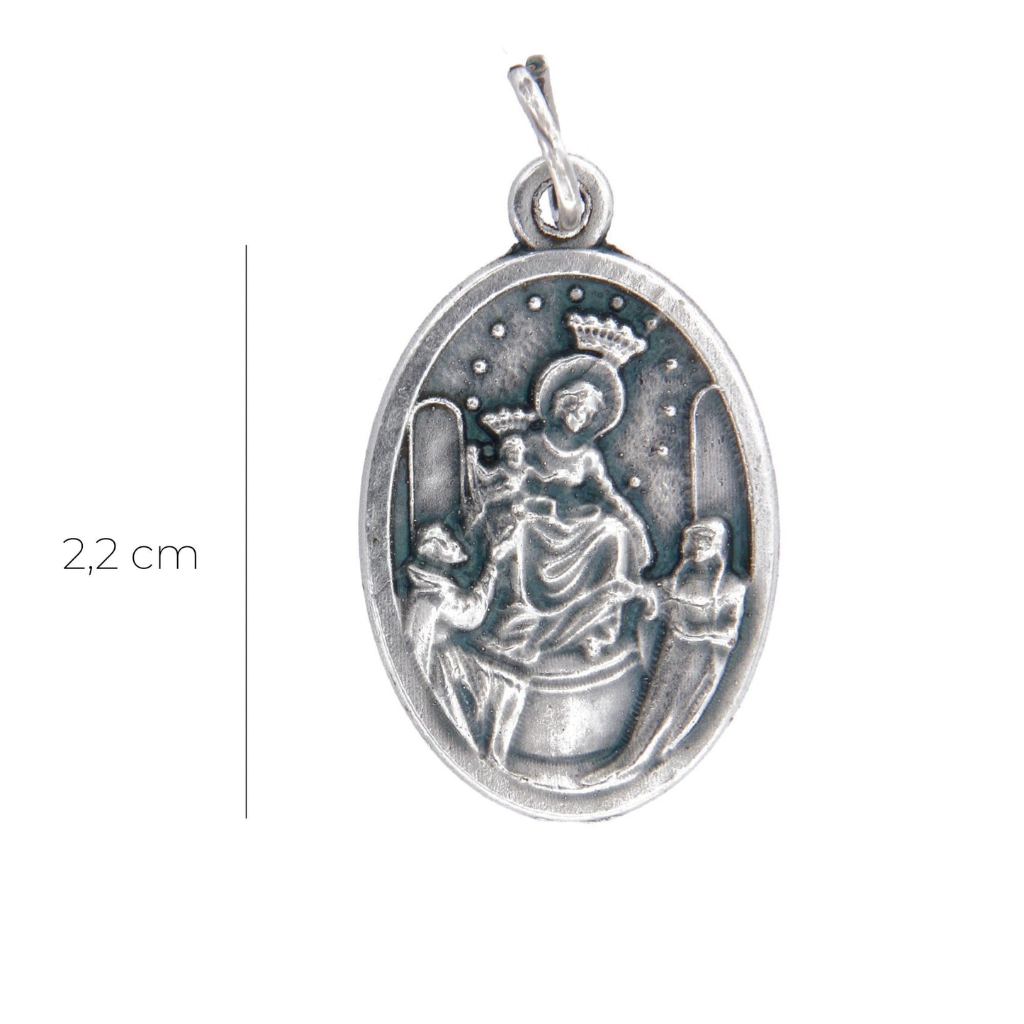 Medaglia Madonna di Pompei in zama. Altezza 2,2 cm