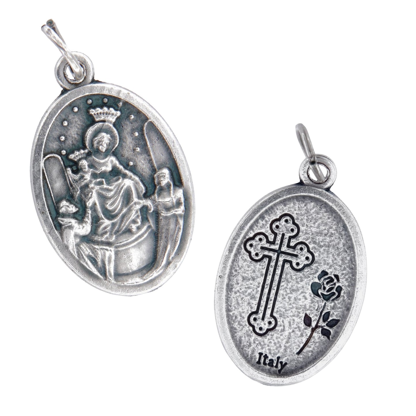 Medaglia Madonna di Pompei in zama. Altezza 2,2 cm
