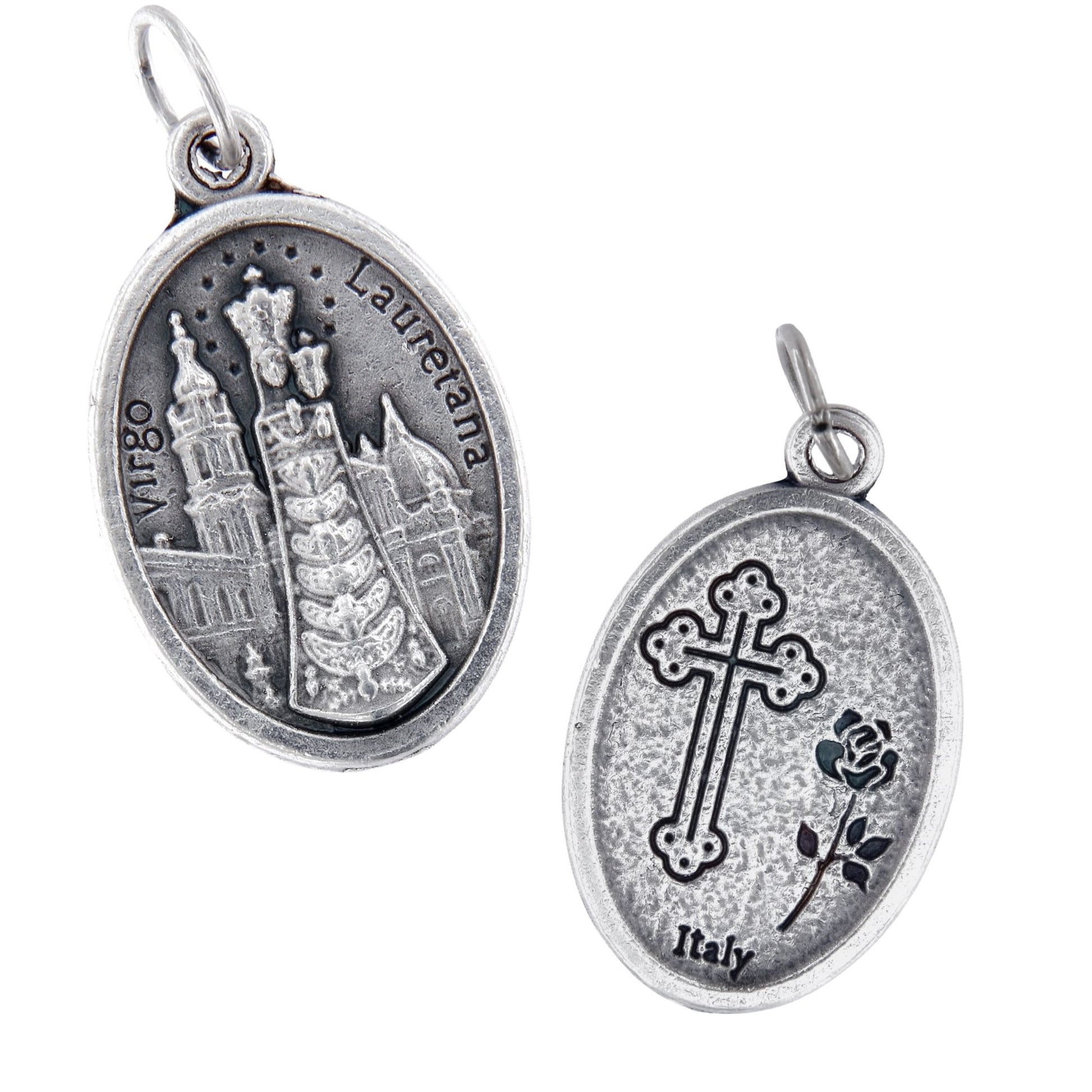 Medaglia Madonna di Loreto in zama. Altezza 2,2 cm