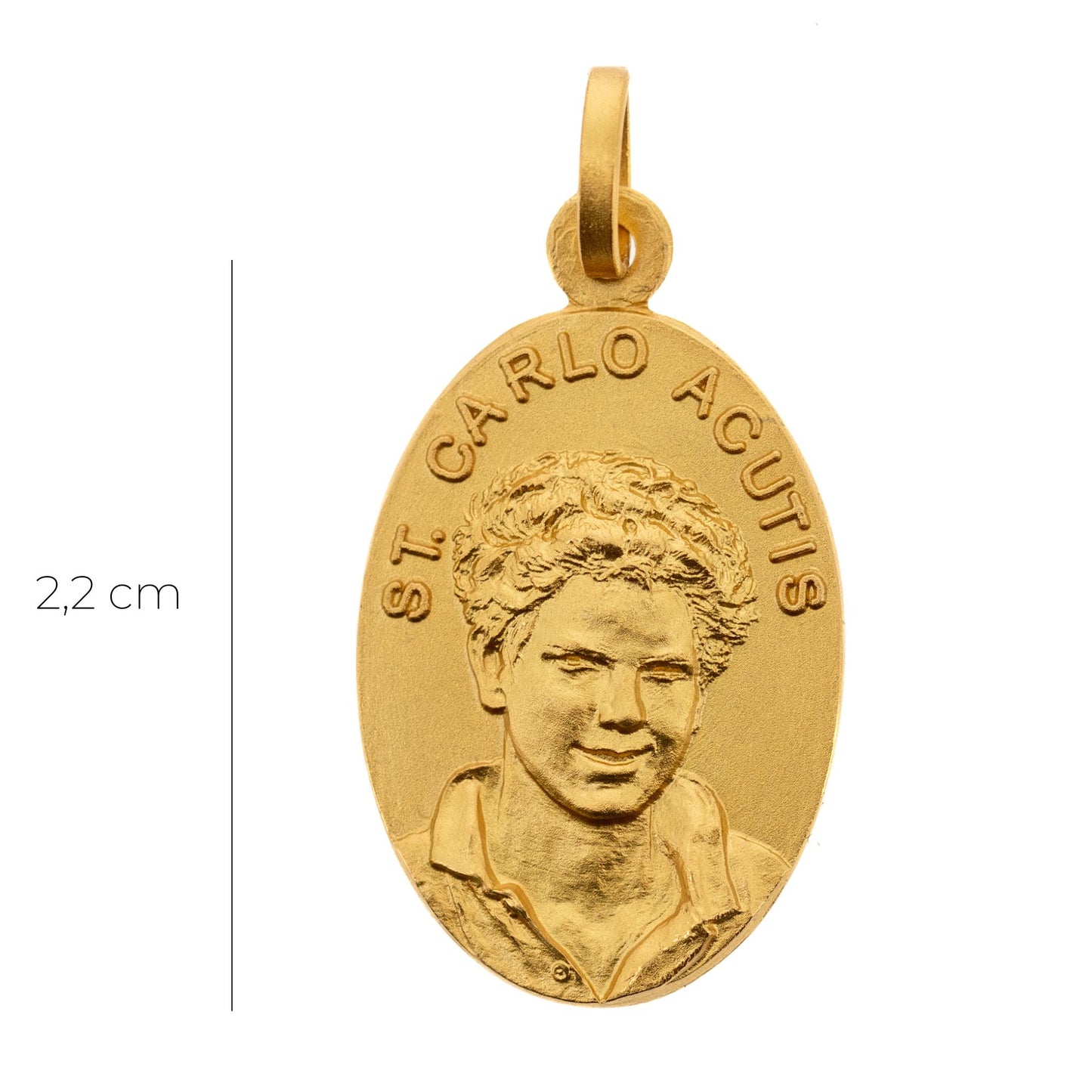 Medaglia St. Carlo Acutis oro 18K - 5,4 gr. Altezza 2,2 cm
