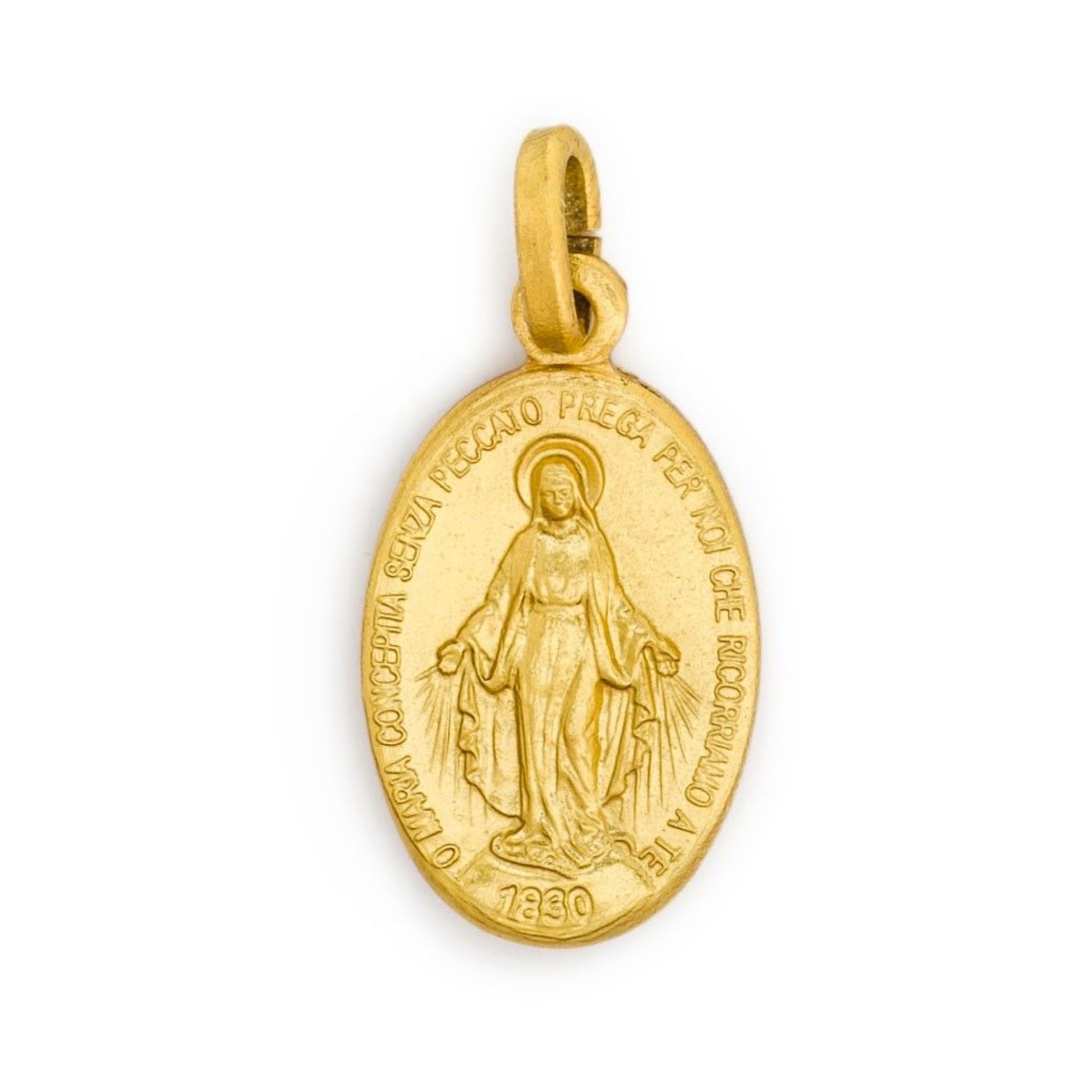 Medaglia Miracolosa in argento 925 bagnata oro. Altezza 2,7 cm