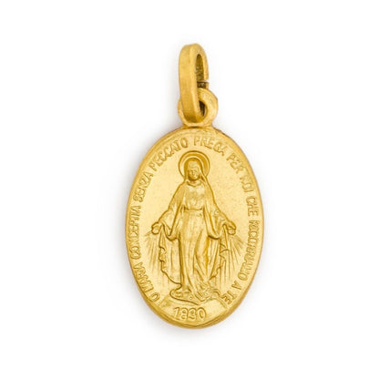 Medaglia Miracolosa in argento 925 bagnata oro. Altezza 2,7 cm