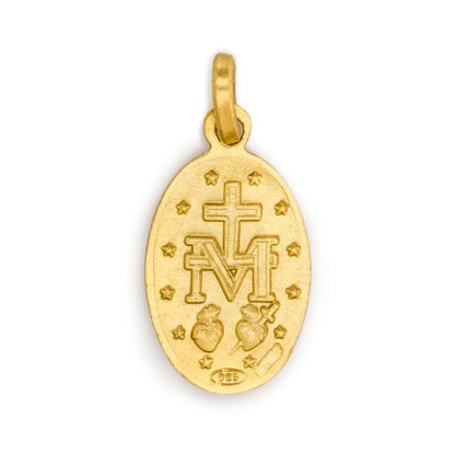 Medaglia Miracolosa in argento 925 bagnata oro. Altezza 2,7 cm