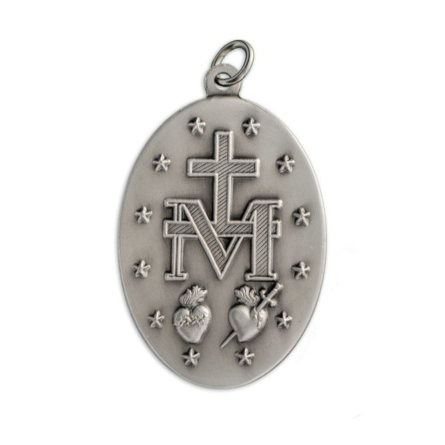 Medaglia Miracolosa in argento 925. Altezza 2,7 cm