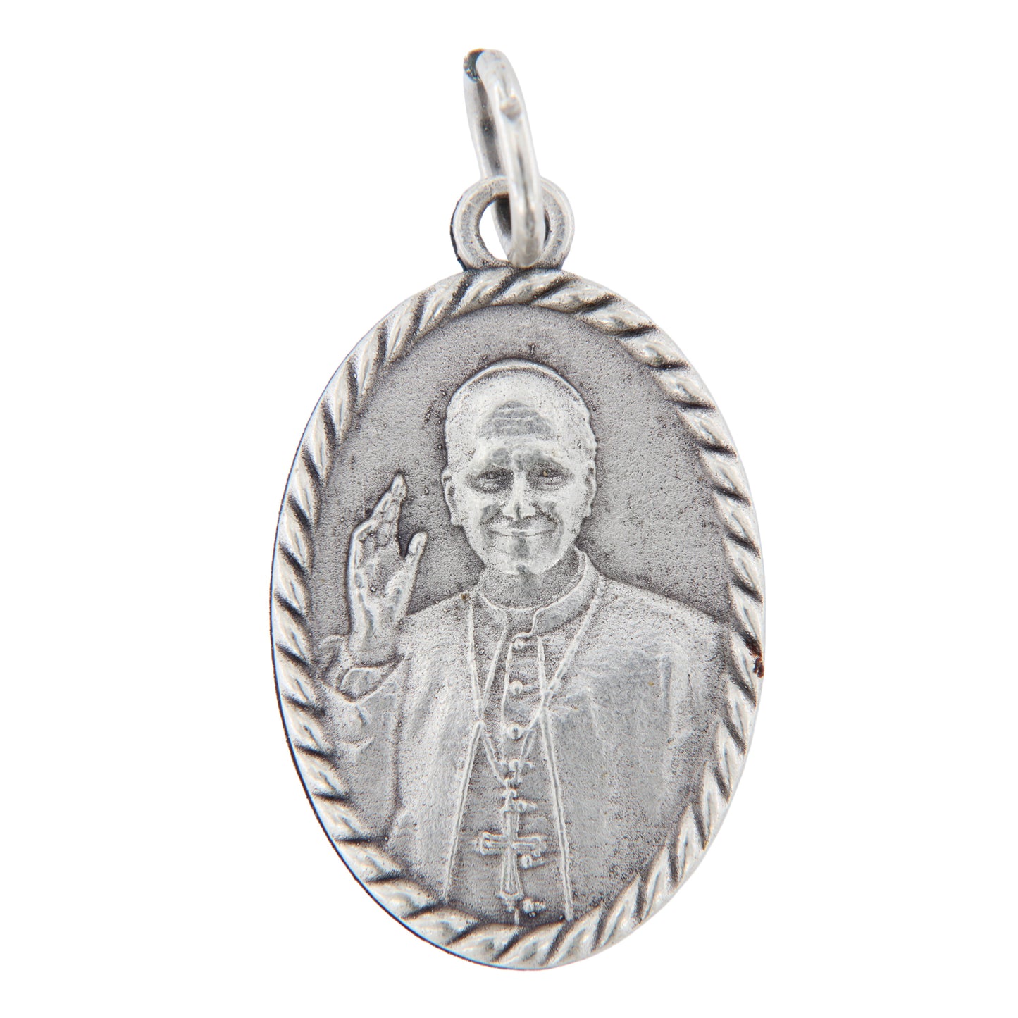 Medaglia Papa in Zama con Cartoncino Ovunque Proteggimi 2,2x1,5 cm