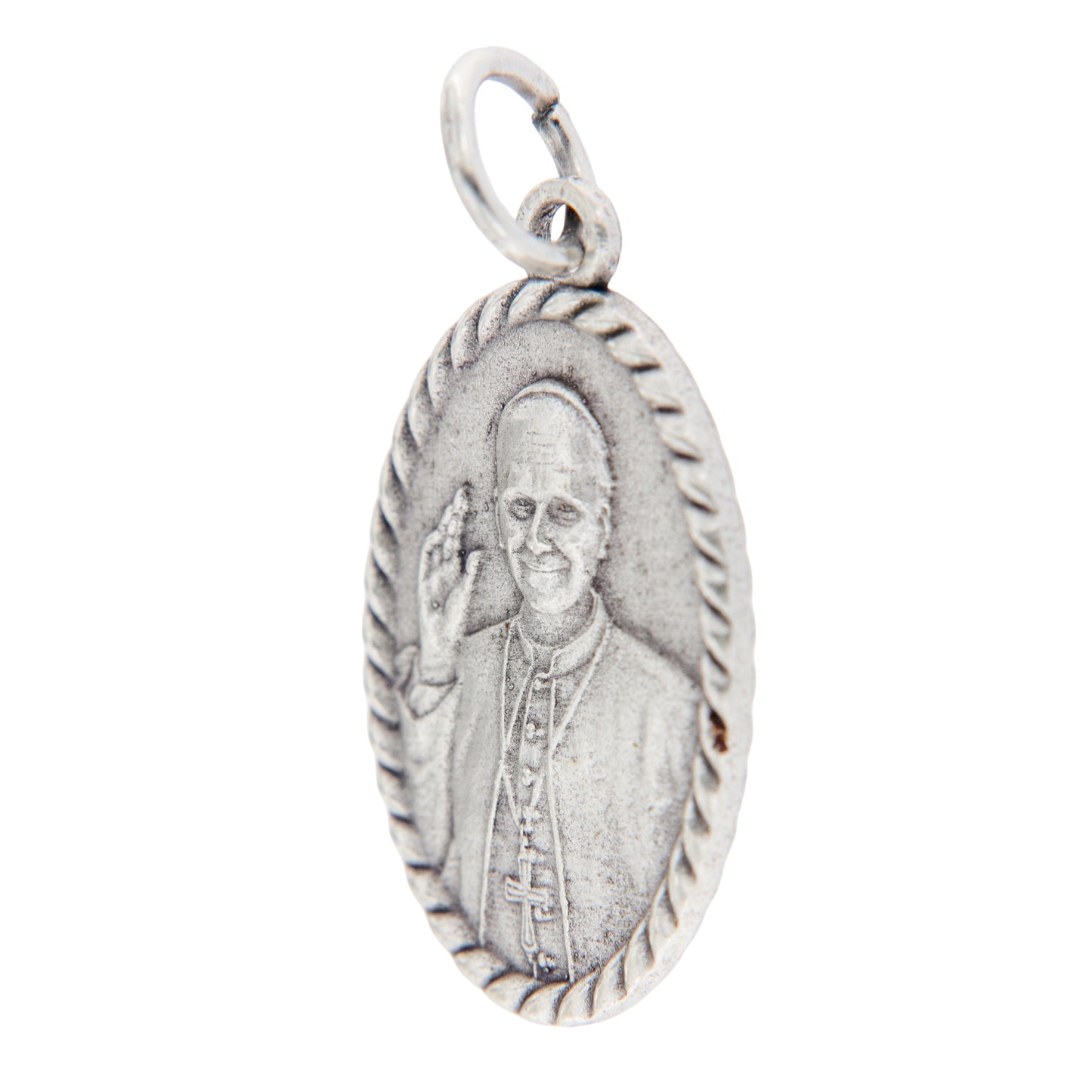 Medaglia Papa in Zama con Cartoncino Ovunque Proteggimi 2,2x1,5 cm