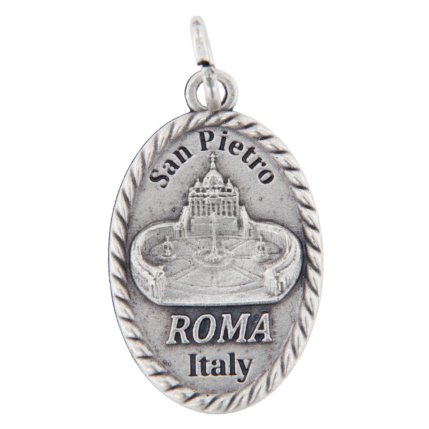 Medaglia Papa in Zama con Cartoncino Ovunque Proteggimi 2,2x1,5 cm