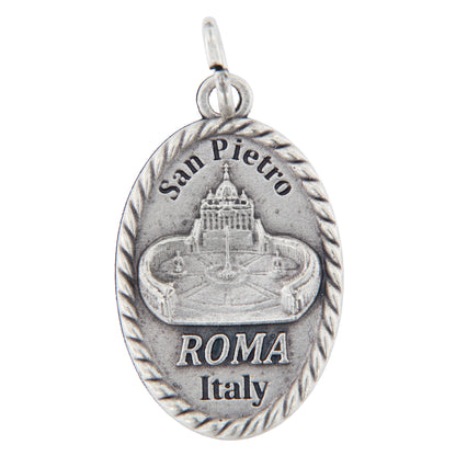 Medaglia Papa in Zama con Cartoncino Ovunque Proteggimi 2,2x1,5 cm