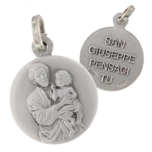 Medaglia San Giuseppe Argento 925 "Pensaci Tu"