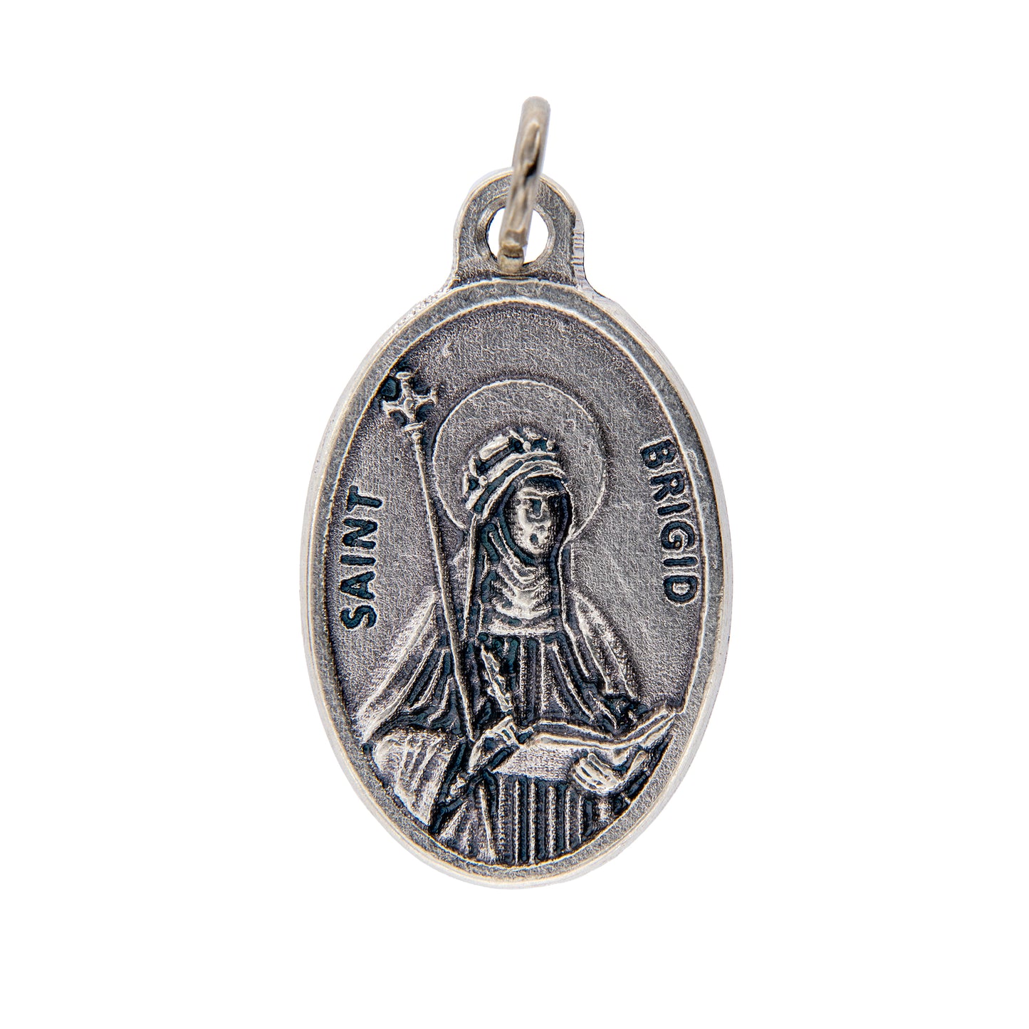 Medaglia Santa Brigida, in zama. Altezza 2,5 cm