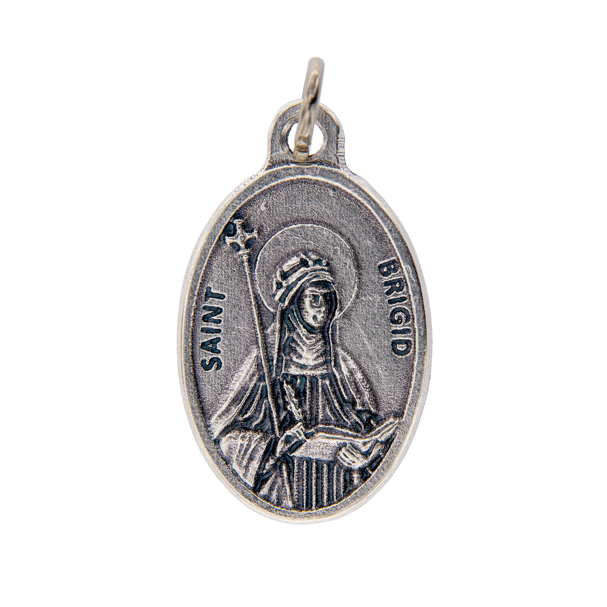 Medaglia Santa Brigida, in zama. Altezza 2,5 cm