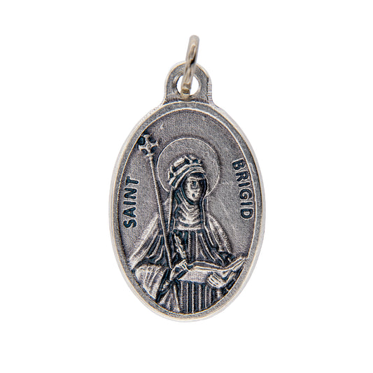 Medaglia Santa Brigida, in zama. Altezza 2,5 cm