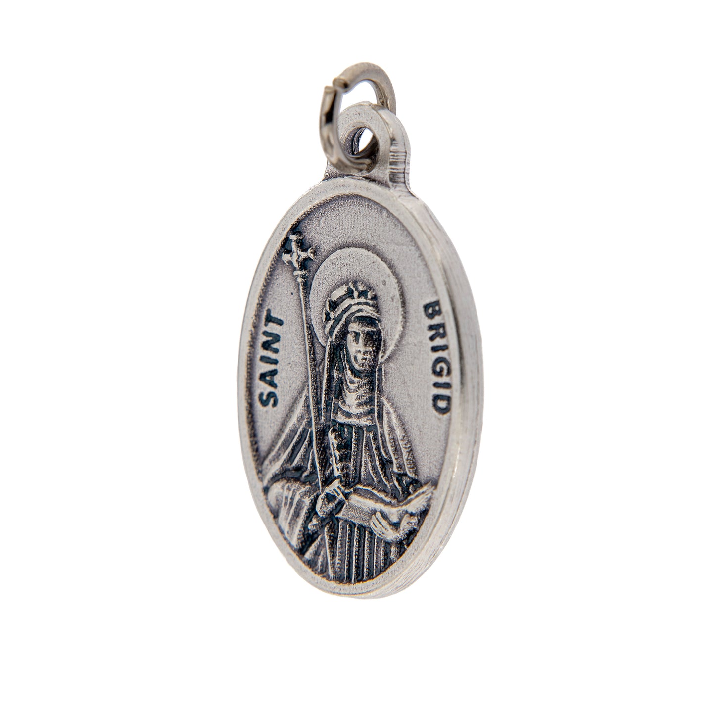 Medaglia Santa Brigida, in zama. Altezza 2,5 cm