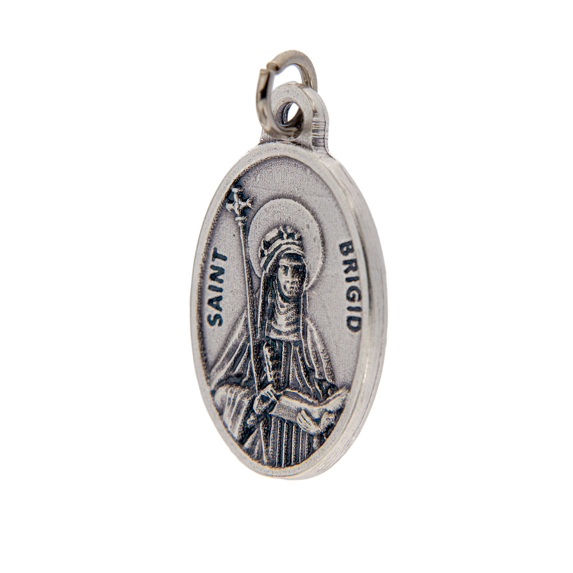 Medaglia Santa Brigida, in zama. Altezza 2,5 cm
