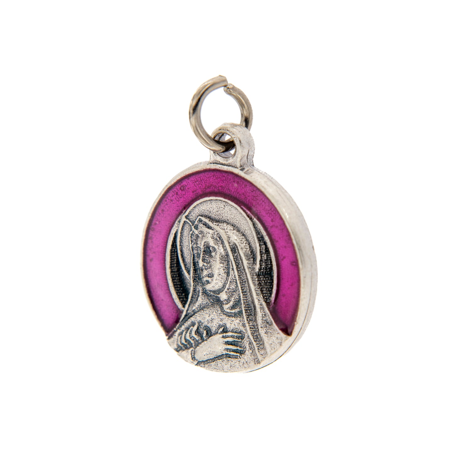 Medaglia Santa Rita, in zama smaltata. Diametro 1,8 cm