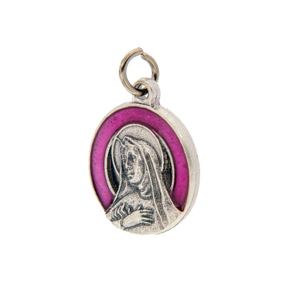 Medaglia Santa Rita, in zama smaltata. Diametro 1,8 cm