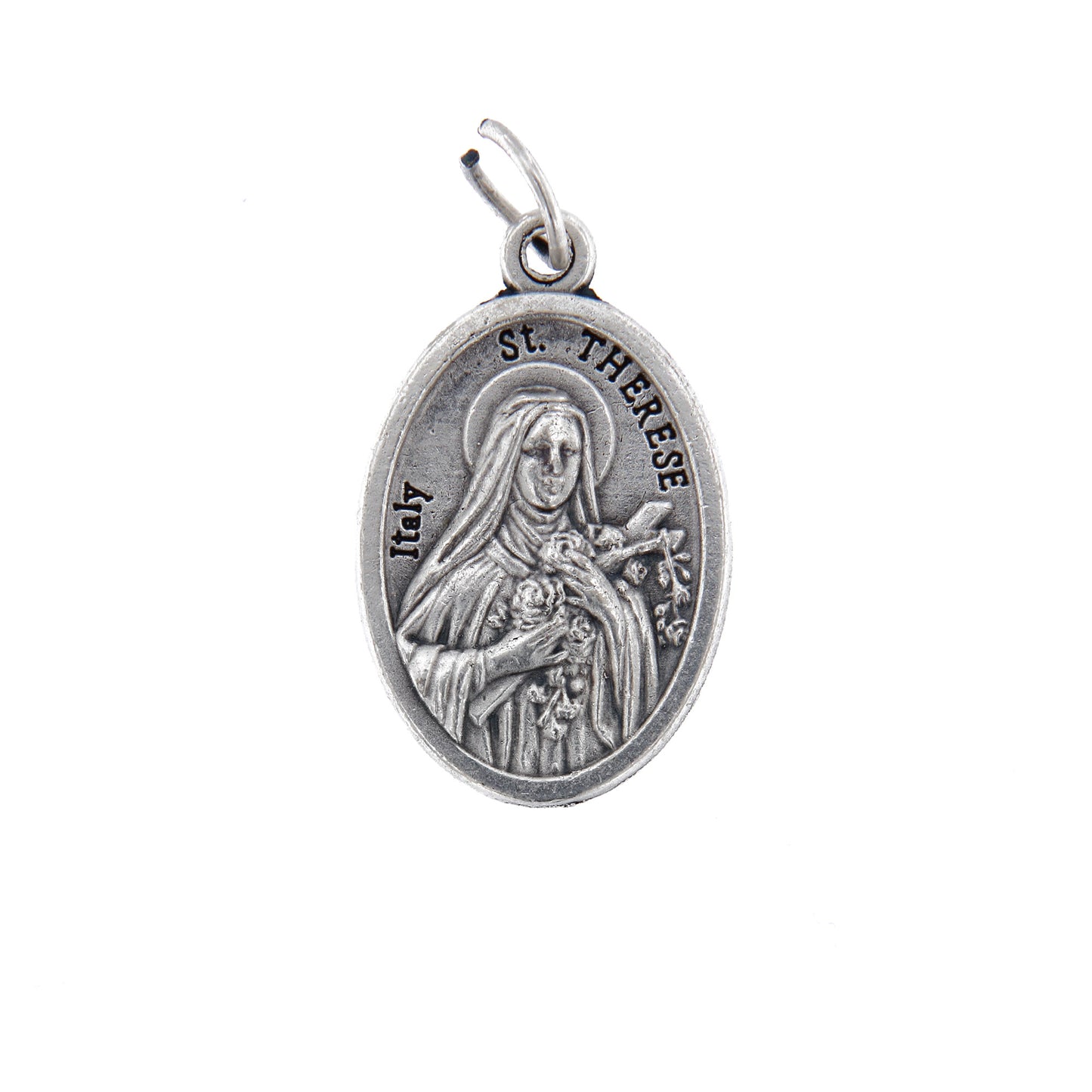 Medaglia Santa Teresa di Lisieux in zama. Altezza 2,2 cm