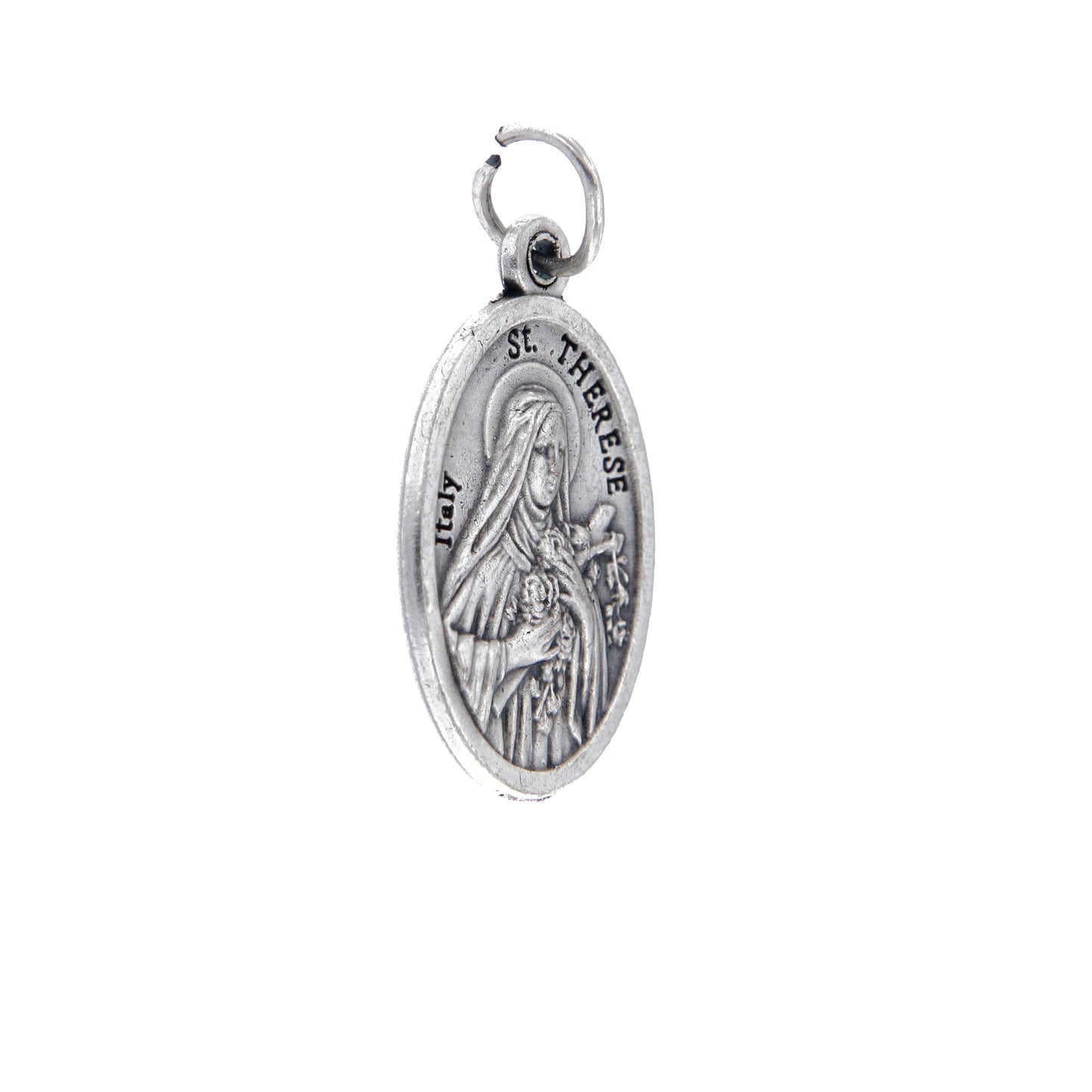 Medaglia Santa Teresa di Lisieux in zama. Altezza 2,2 cm
