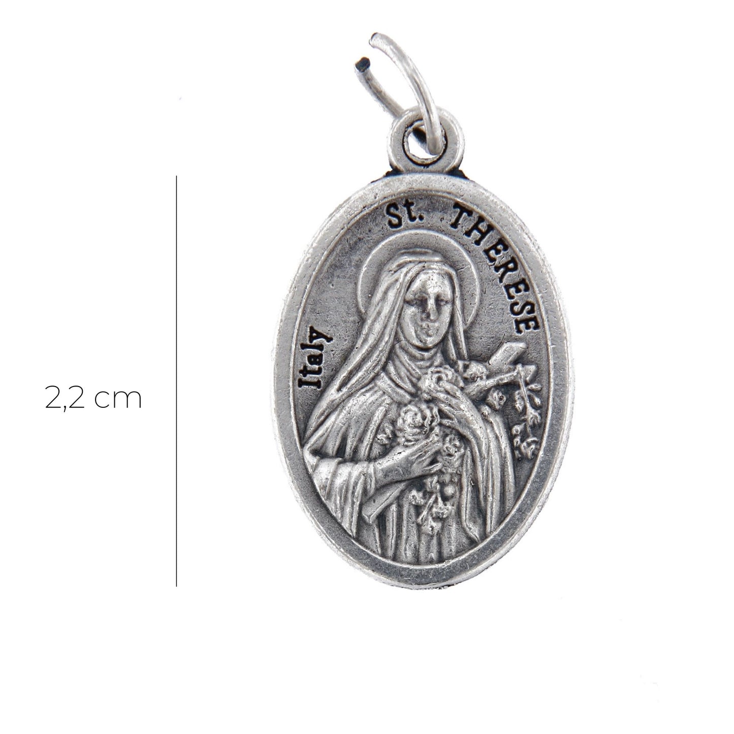 Medaglia Santa Teresa di Lisieux in zama. Altezza 2,2 cm