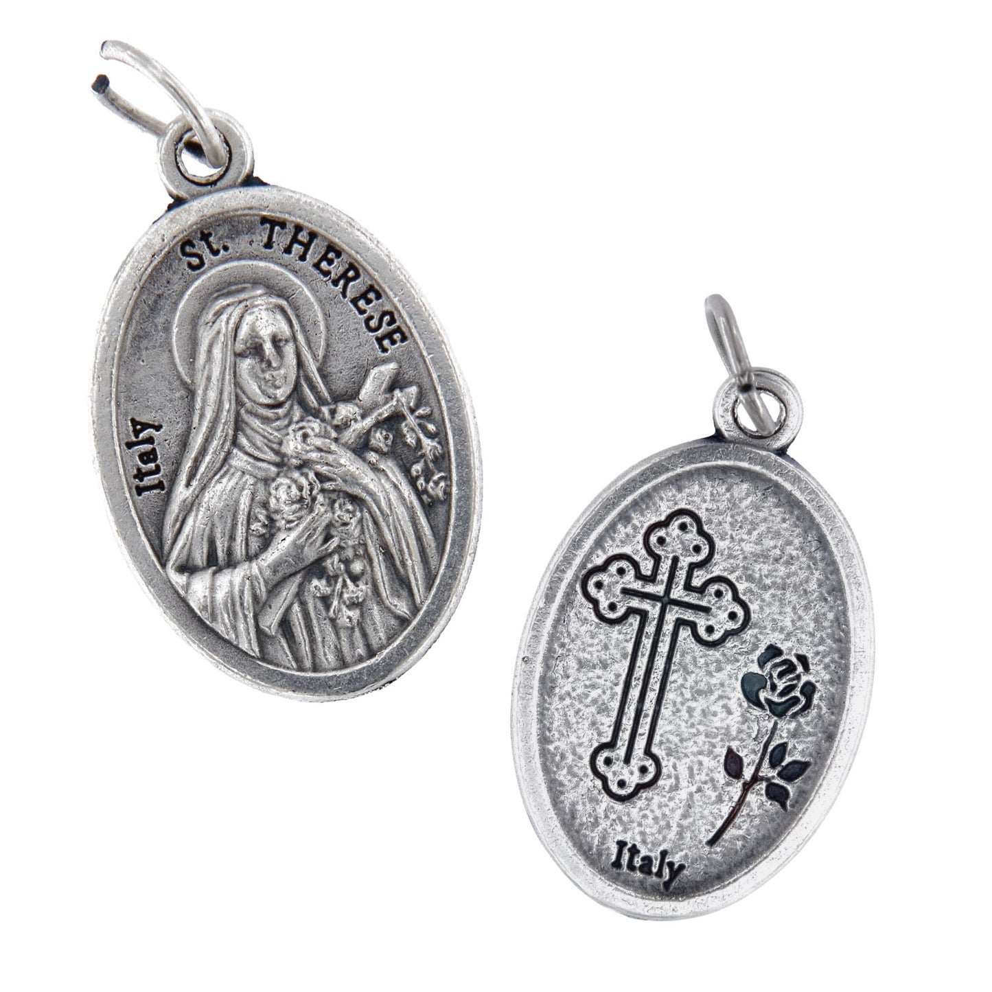 Medaglia Santa Teresa di Lisieux in zama. Altezza 2,2 cm