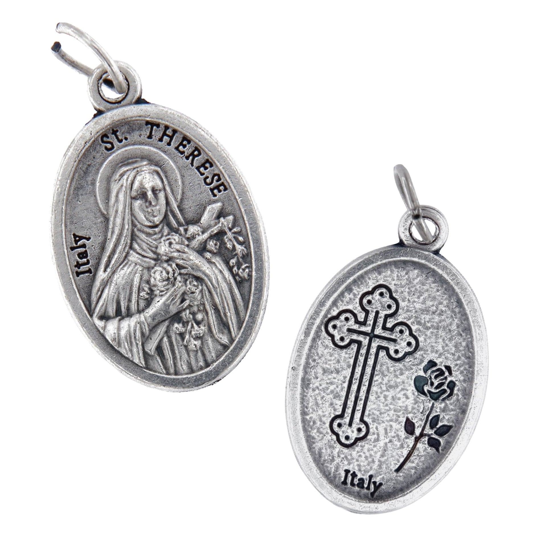 Medaglia Santa Teresa di Lisieux in zama. Altezza 2,2 cm