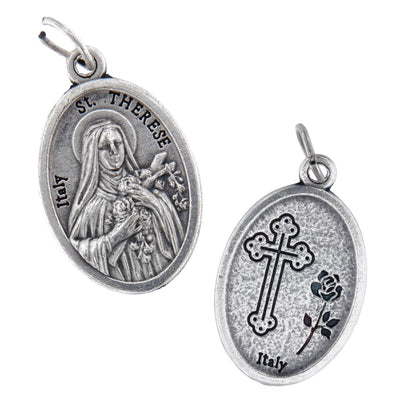 Medaglia Santa Teresa di Lisieux in zama. Altezza 2,2 cm
