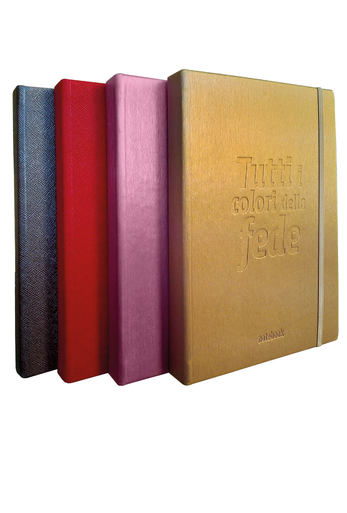 Notebook "Tutti i colori della Fede" con interno a pagina bianca  14x21 cm.