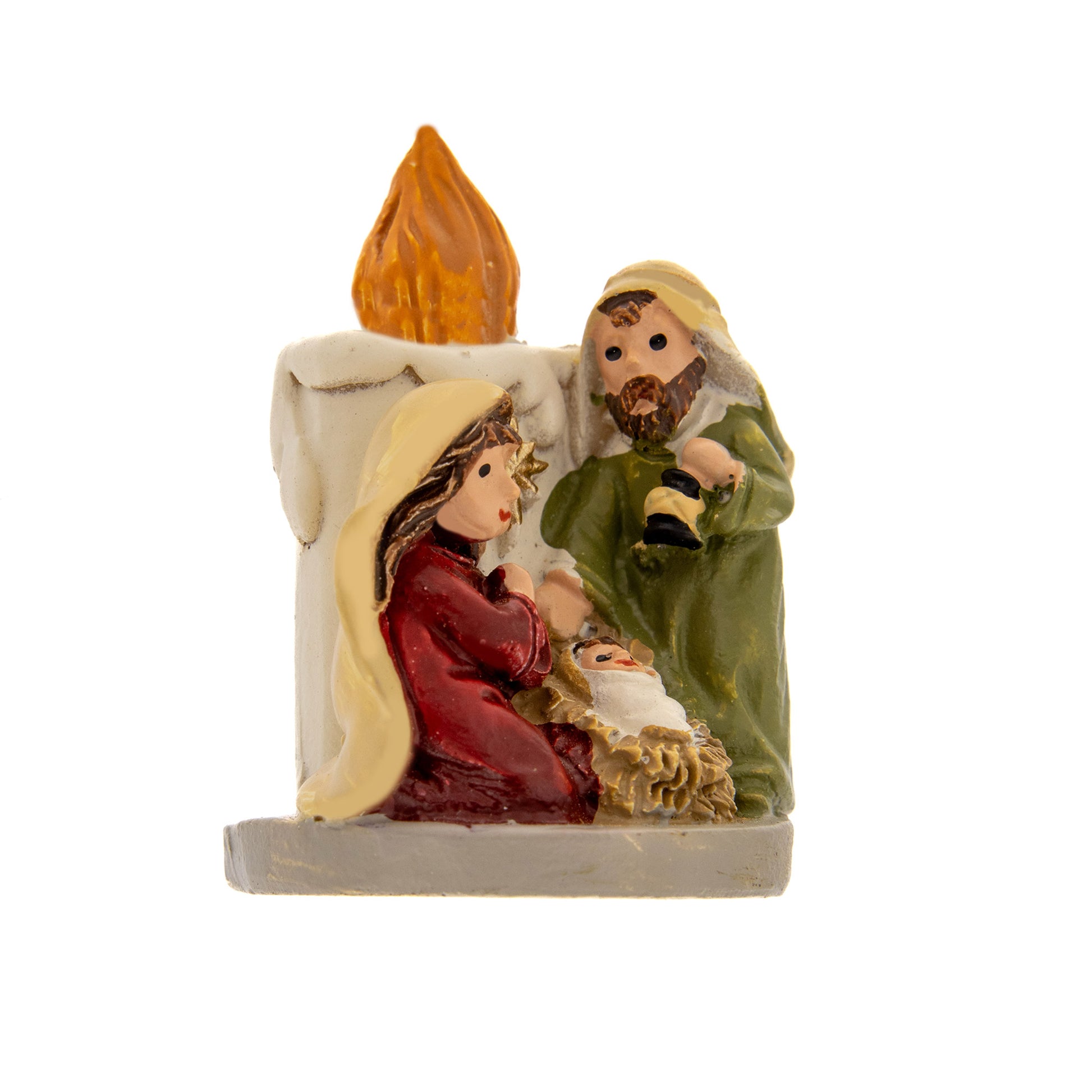 Sacra Famiglia in resina con effetto lucido. Altezza 4 cm
