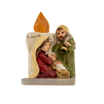 Sacra Famiglia in resina con effetto lucido. Altezza 4 cm