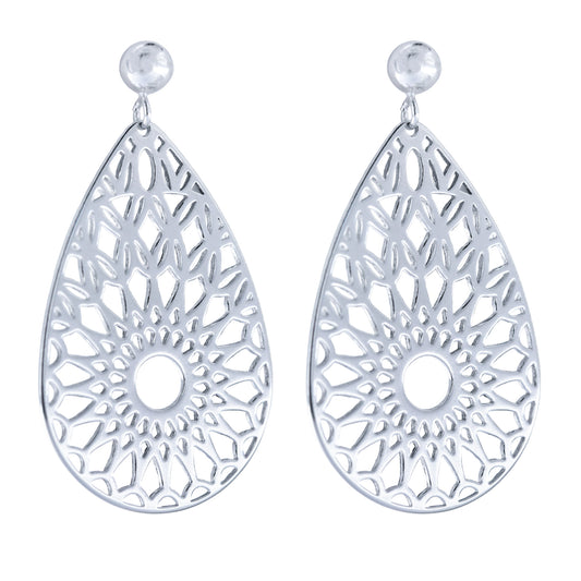 Openwork bronze teardrop earrings