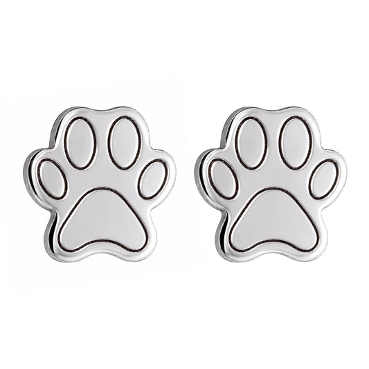 Bronze paw stud earrings