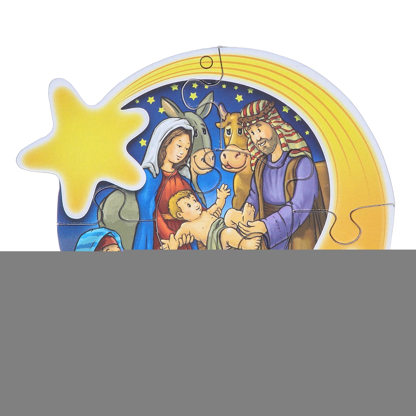 Pallina dell?Avvento per Bambini. Puzzle natalizio da appendere all?albero. Diametro 11 cm