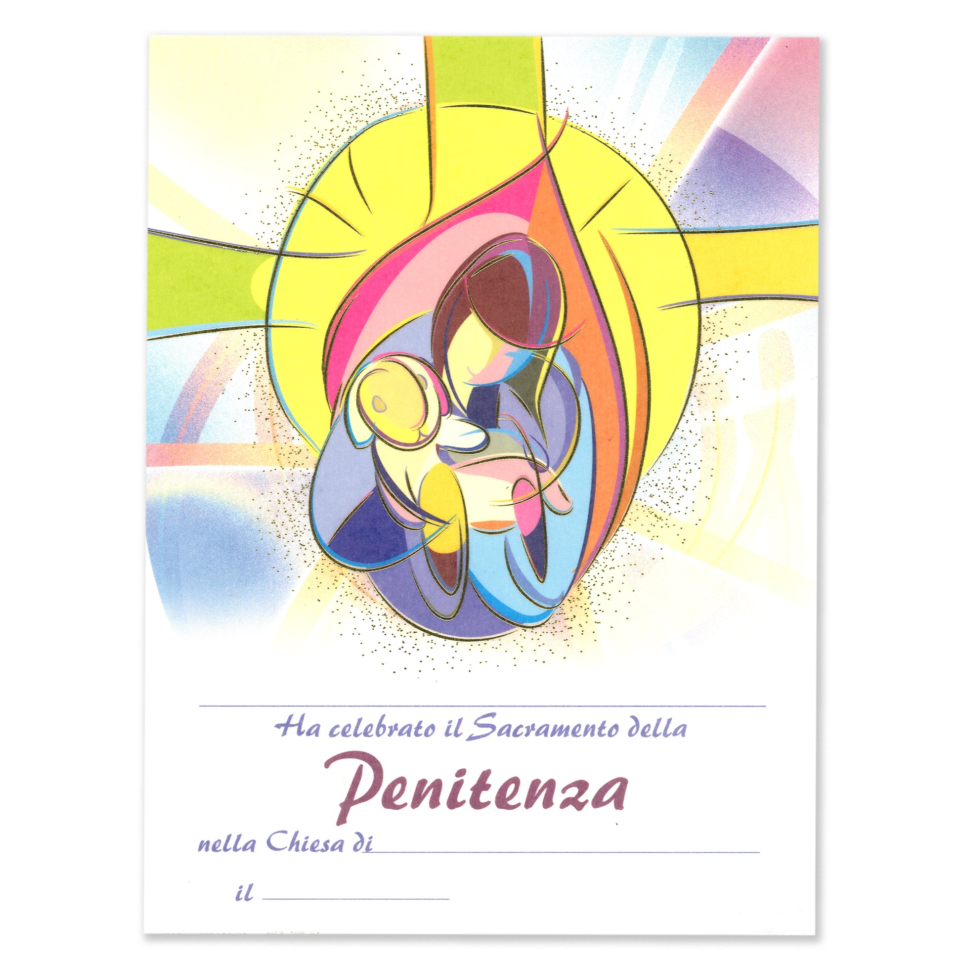 Diploma in carta pergamena per Confessione. Dimensioni 18x24 cm