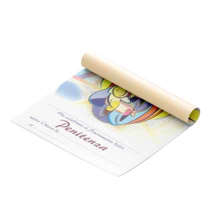 Diploma in carta pergamena per Confessione. Dimensioni 18x24 cm