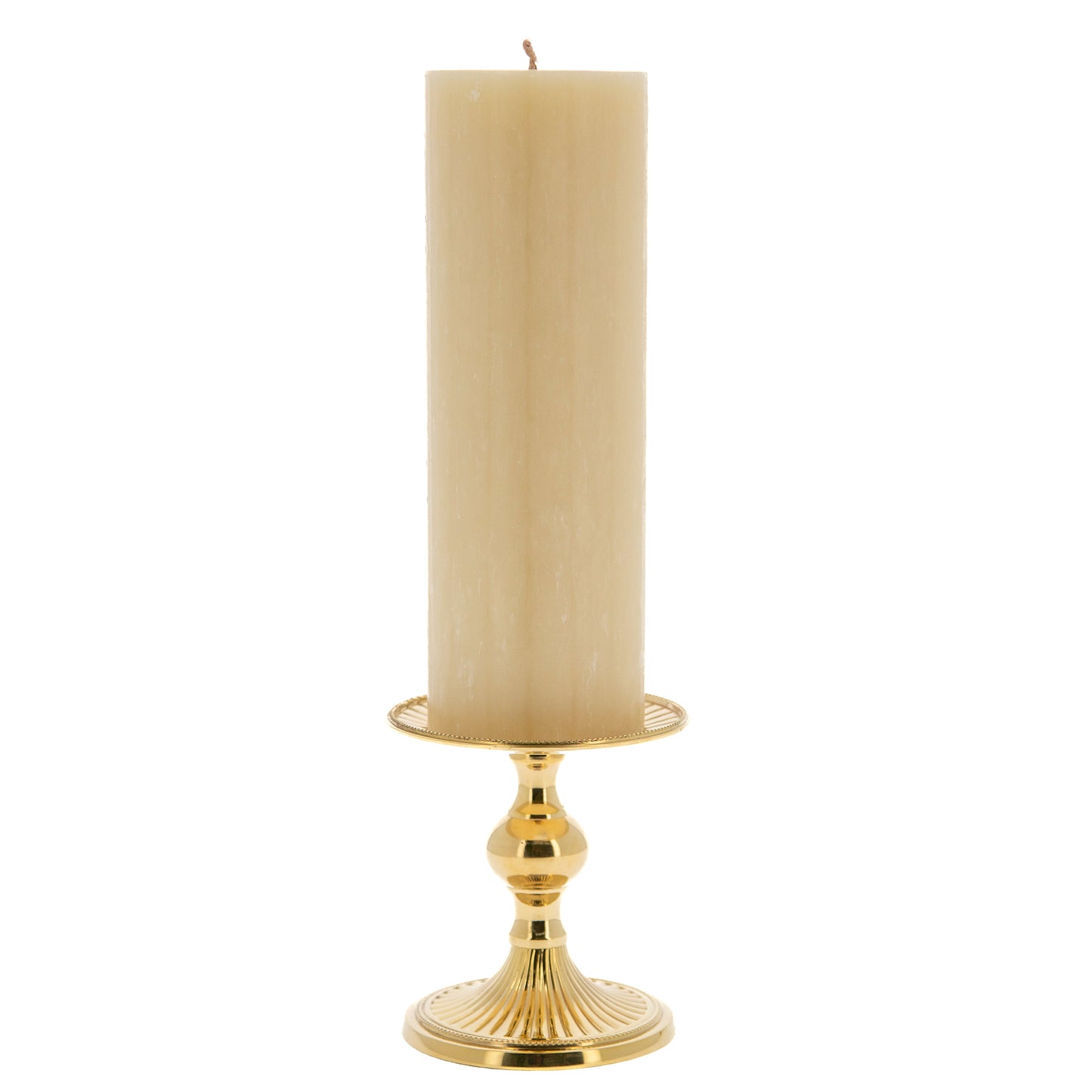 Porta candela in ottone con altezza 12 cm e diametro 11 cm